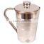 Handmade Steel Copper Jug Pitcher With Lid - 2000 ML Water Storage Good Health Benefits Yoga, Ayurveda