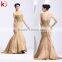 Fashion girl new sexy off shoulder evening dress 2015 beautiful golden prom dress