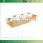 Natural Bamboo Toilet Tank Storage Tray For Tissues Candles