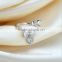 ribbon bow shaped wedding engagement CZ diamond korean wedding silver ring