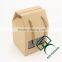 kraft paper small paper bag for cake bread with pvc window