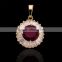 Hot selling crimson cubic zircon pendant necklace solitaire accents jewelry