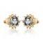 Rellecona elegant 18k yellow gold plated earring black stone jewelry for anniversary