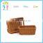 Wholesale custom high quality durable pp rattan synthetic wicker storage basket egg fruit picnic basket wicker