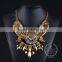 high quality vintage acrylic rhinestone chunky statement necklace tin alloy fashion women pendant necklace 6390098