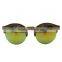Fashion New Arrival Mirror Lens Eco-friendly Natural Round Wood Zebra Wood Sunglasses with Logo