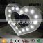 illuminated heart for wedding prop hire