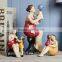 Resin fat lady figurines mother and child sculptures