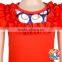 Baseball printed bibs toddler tops boutique ruffle tops for girls