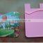 Newly 3M sticker silicone mobile phone silicone credit card holder with screen clearner for advertising giftaways