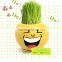 Mini Garden growing grass hair toy growing grass head toys 002-2(ceramic colour glaze)