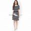 China wholesale tripe stretchy woman bodycon dress