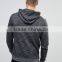 Custom Long Sleeve With Hood Dark Grey Brinded Tab Men's 60% Cotton 40% Polyester Casual Blank Zipper Hoodies