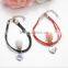 Diy glass ball matching heart charms couple bracelets diy handmade half love charms bracelets for Valentine's Day Gifts 2017
