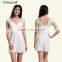 custom made clothing manufacturers white froral lace hem cap sleeve blank sexy woman romper