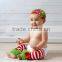 Wholesale Kids Baby Stripe Leg Warmers Christmas Baby Double Ruffle Leg Warmers