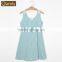 2017 Best Qianxiu Summer Sleeveless Striped Women Underwear Knit Cotton Comfy Pyjama Dress Nightgown Loungewear