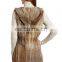 women's long rabbit fur knnited vest with hood