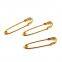 Luminous yellow coated 2.0mm*76mm fashion safety pin,brass finish