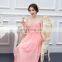 Blush Pink Bridesmaid Dress 2016 Chiffon A-line Maid of Honor Dresses Long