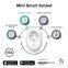 EU US Standard white 16A round shape countdown timer control mini smart socket wifi power plug