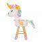 Yarncrafts Unicorn Stuffed Handmade  Covering Crocheted Kids Wooden Step Animal Stool