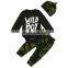 Newborn autumn new product suit letter printing romper camouflage trousers baby one-piece romper