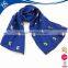 wholesale china cheap design plaid print blue polyester long scarf with logo