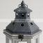 Outdoor Antique  Lantern Grey Wood Candle Lanterns Home Decorative Lantern Stand