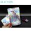 Glossy holographic stand up bag laser plastic packaging bag with zipper and window