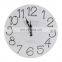 Wholesale Big white wood round design home hanging decorative wall clocks home decoration
