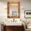 Rustic Wooden Framed Wall Mirror Natural Bathroom Vanity Wood Mirror Wall for Farmhouse Decor