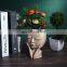 Creative And Unique Modern Cute Resin Face Flower Pot Shaped Succulent Flower Pot Face Vases For Home Decor