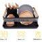 Kitchen Dish Drainer, Drying Rack with Full-Mesh Storage Basket, Black