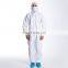 PPE Safety Cleanroom Working White Disposable Chemical Microporous Suit Coverall