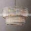 Modern 42-Light Metal Glass Pendant Lamp Luxury Chandelier for Home Dining Room and Bathroom Decor