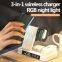 Wireless Charging 3 In 1 For Watches Headphone Phone Wireless Charger With Led Lamp Clock for iphone and smartwatch