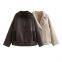 Neue Herbst- und Wintermode: Frauenlose bequeme und vielseitige beidseitige Jacke