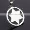 Hexagram pendant round stainless steel polishing process six-pointed star necklace