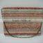 Fashion women day clutch handbag straw weave with chain shoulder strap