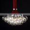 Big Bulbs Pendant Lights Clear Glass Lighting with Red Cords for Dining Room