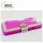 Clear diamond and pearl flip leather case For iphone 6 case Cell phone case with card slots inside For iphone 6S case