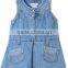 wholesale and customize casual sleeveless dress girls baby denim dress
