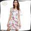 Floral Printed Ruffle Offer Shoulder Petite Skater Ladies Western Dress Designs
