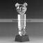 Personalization k9 Optical Glass Globel With Rotatable Frame Metal Handshake Wholesale Trophy