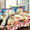 100% Ployester HD printed floral 4 pcs set 3D bed linens