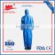 CE medical working cheap waterproof insulated workwear polypropylene safety disposal coverall suit