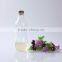 500ml factory price mouth blown antique shape transparent bamboo lid pyrex glass bottle