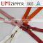 buy different types of elastic reflective golden metal zipper