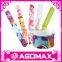 Customized cartoon logo print silicone wrist band slap bracelet